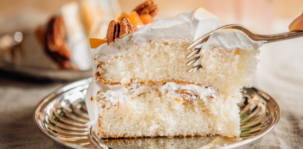 Light, fluffy Lady Baltimore Cake slice