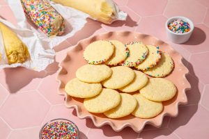 icebox cookes on a serving plate