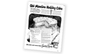 Newspaper Clipping About Holiday Cake