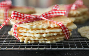 Stack Of Pizelles Made With Cake Flour