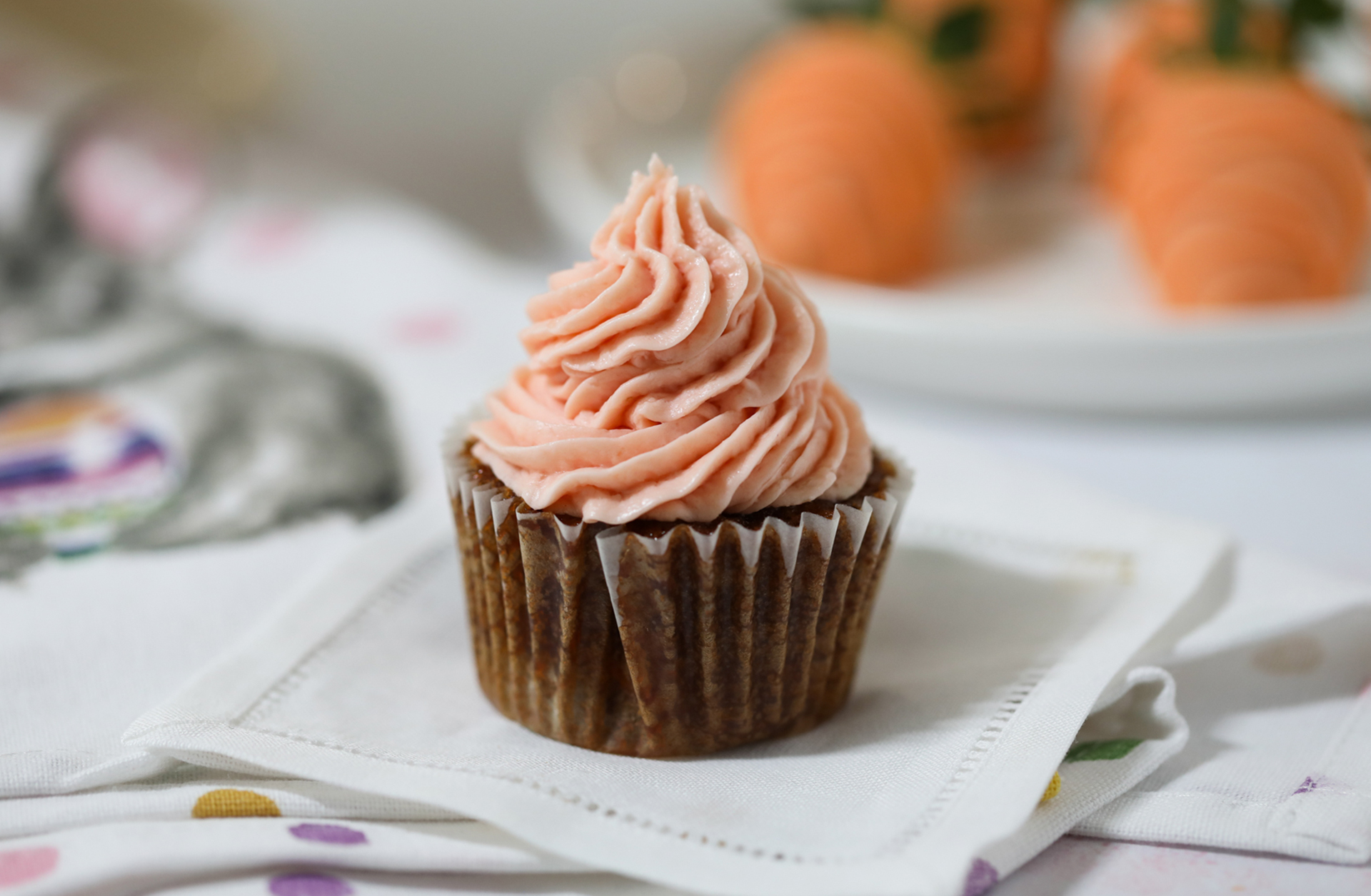 Carrot Cake Cupcake With Orange Frosting