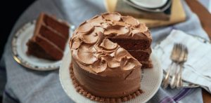 Nana's Simple Chocolate Cake with chocolate frosting