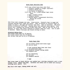 Booklet - Recipe Sheets