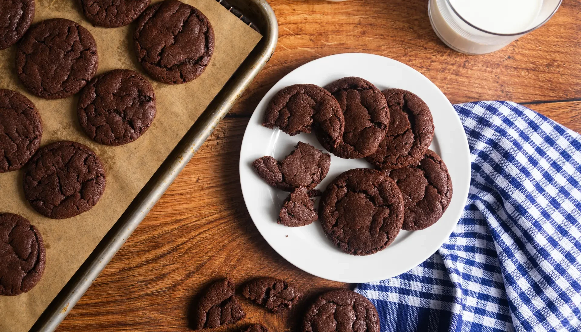 chocolate mayo cake cookies on a plate